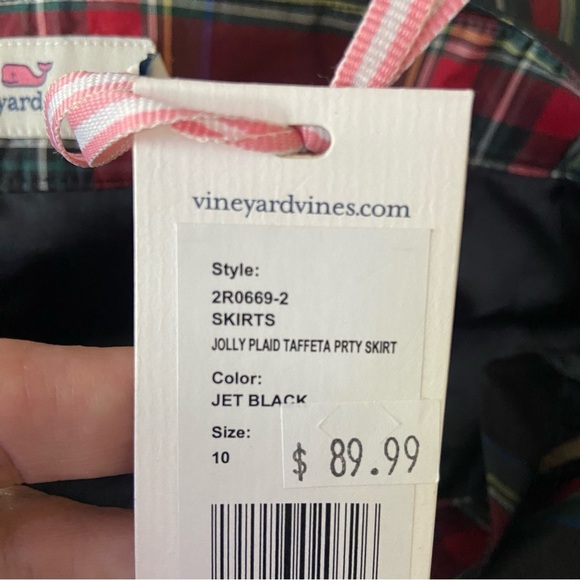 VINEYARD VINES | Jolly Plaid Taffeta Skirt with Tie Sash Belt NWT Size 10 - Picture 14 of 14
